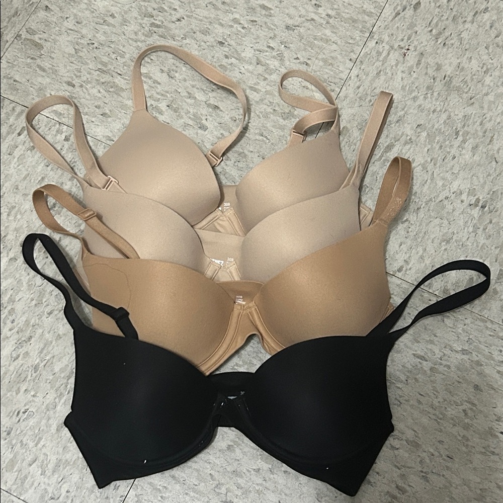 Aerie Smoothez Black and Tan Plunge Bras Sets